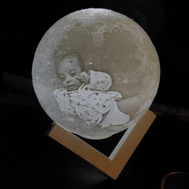 3d moon lamp customized with photo