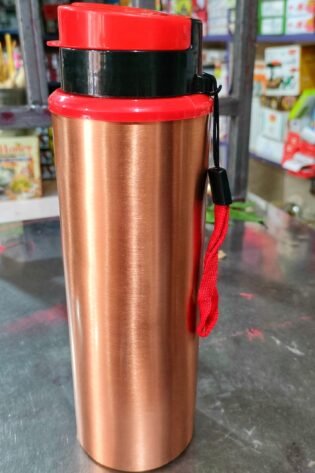 Copper Bottle - Name Customized Copper Bottle in Sipper Style Plastic Lid with 1L Capacity 2