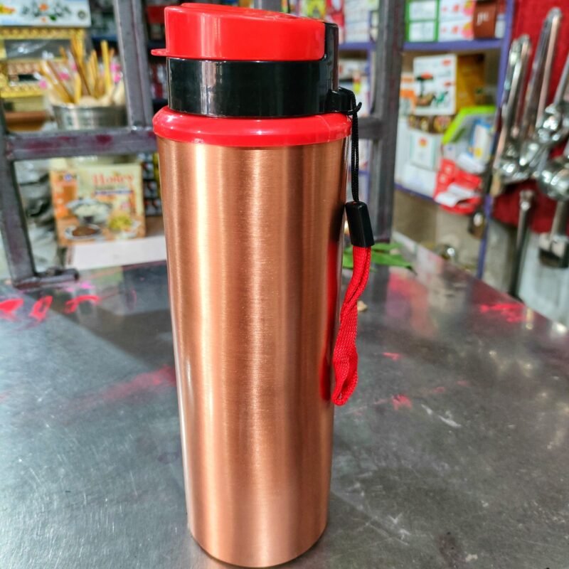 Copper Bottle - Name Customized Copper Bottle in Sipper Style Plastic Lid with 1L Capacity 2