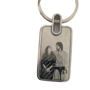 Photo Engraved Metal Keychain