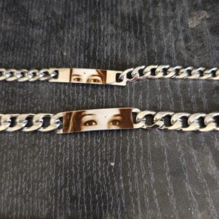 men and woman eye printed bracelet
